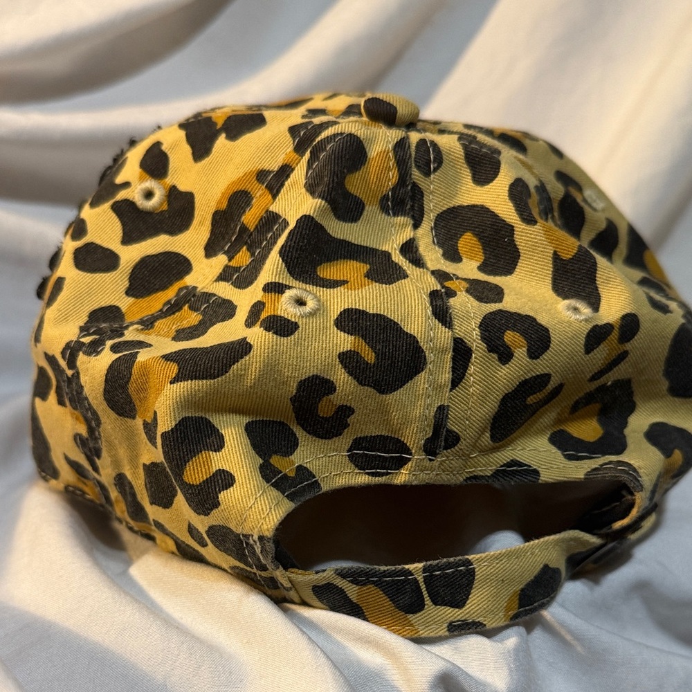 Leopard Print Cap With Eagle Logo - image 3